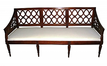 Antique Louis XVI sofa in solid cherry wood, 19th century