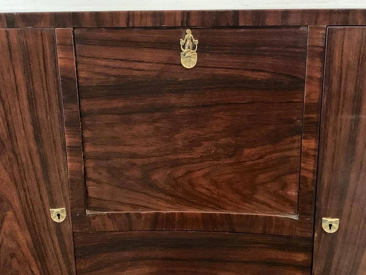 Secretaire Art Deco in piuma di mogano, anni '30 1312038