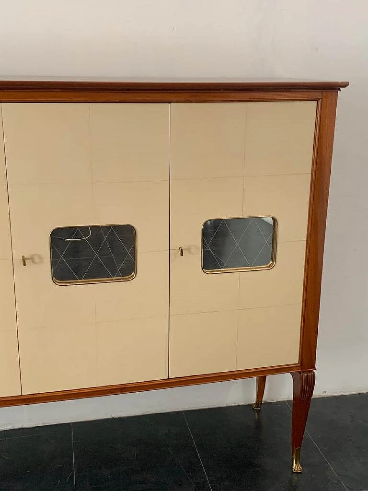 Credenza in mogano e pergamena, anni '50 1312078