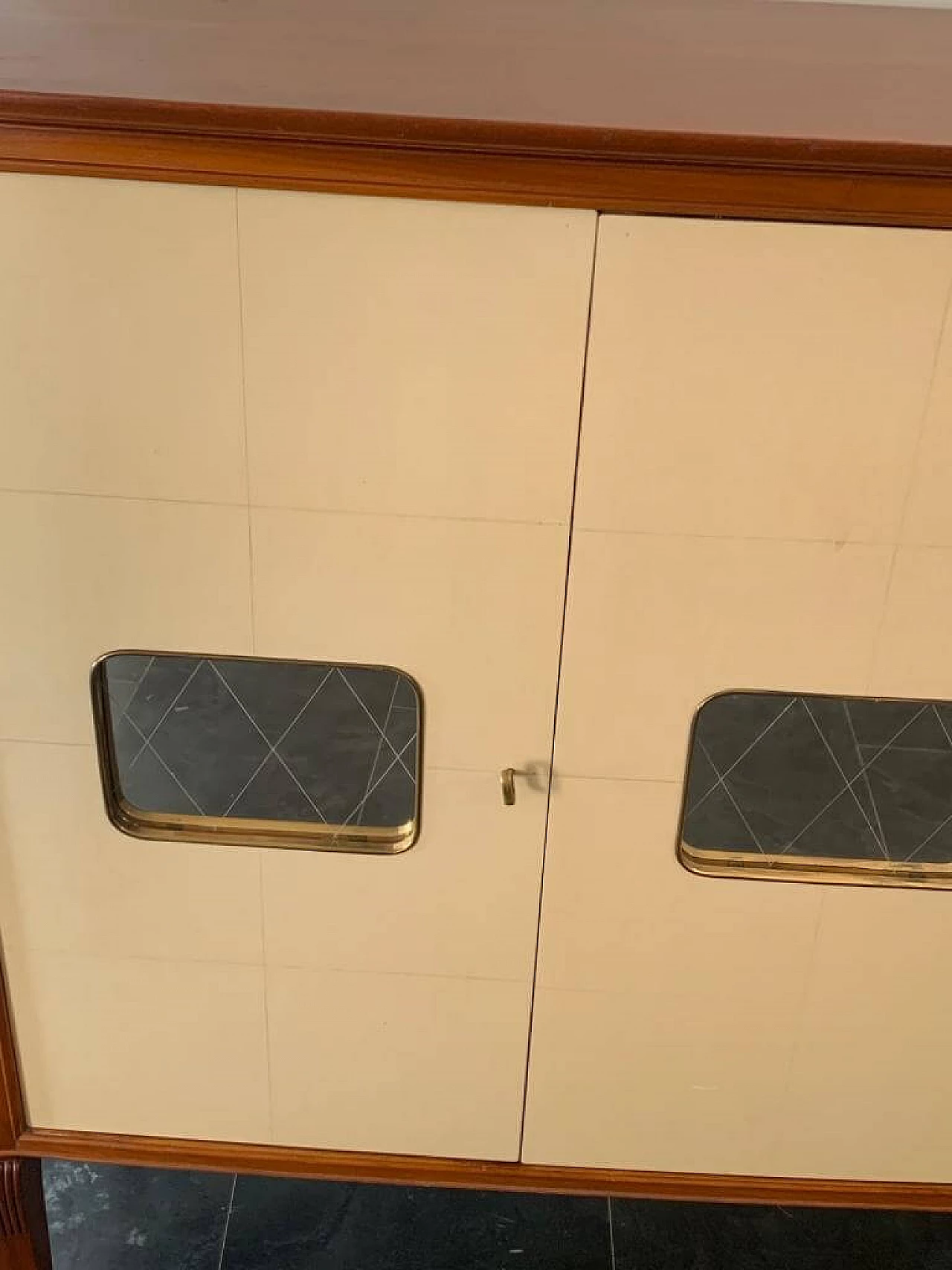 Credenza in mogano e pergamena, anni '50 1312080