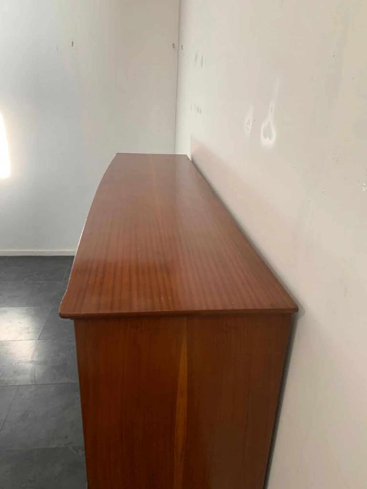 Credenza in mogano e pergamena, anni '50 1312085