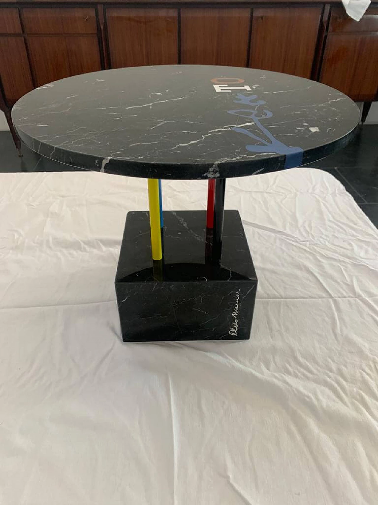 Kleeto coffee table by Cleto Munari, unique piece with inlaid marble 1312104