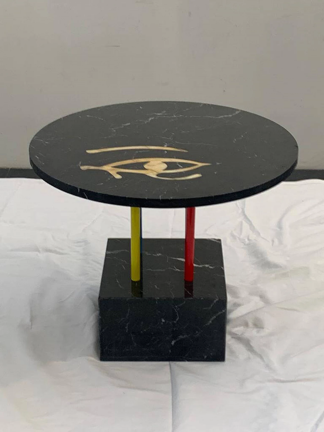 Cleto Munari Horus coffee table, unique piece with inlaid marble 1312110