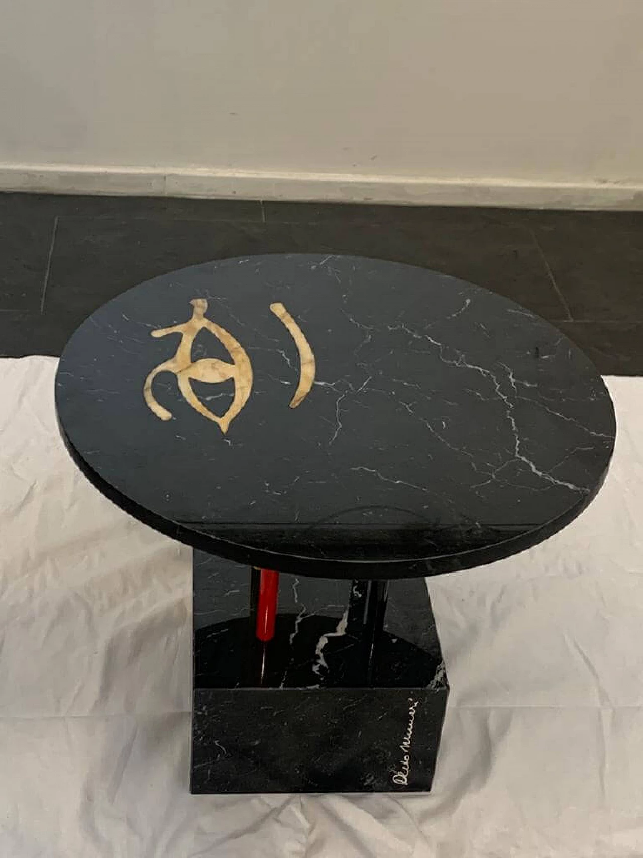 Cleto Munari Horus coffee table, unique piece with inlaid marble 1312111