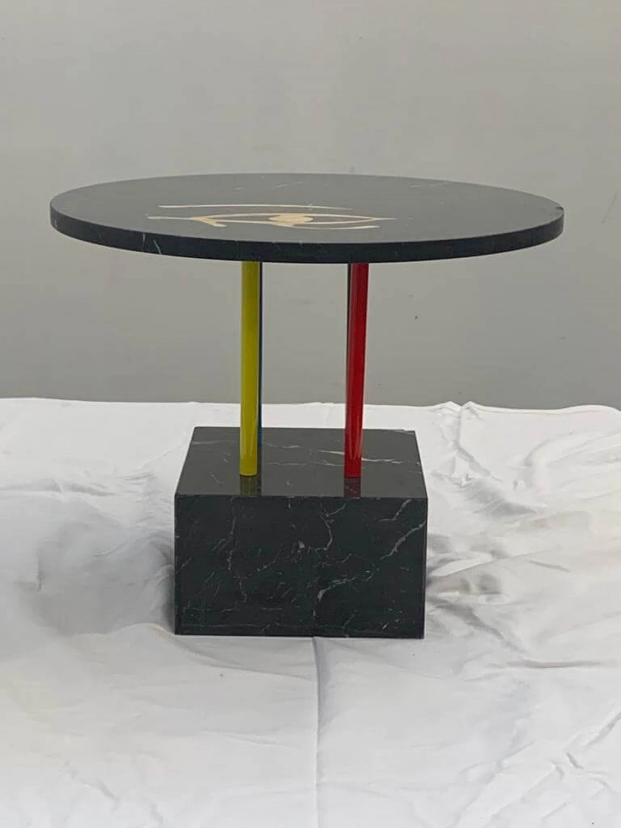 Cleto Munari Horus coffee table, unique piece with inlaid marble 1312118