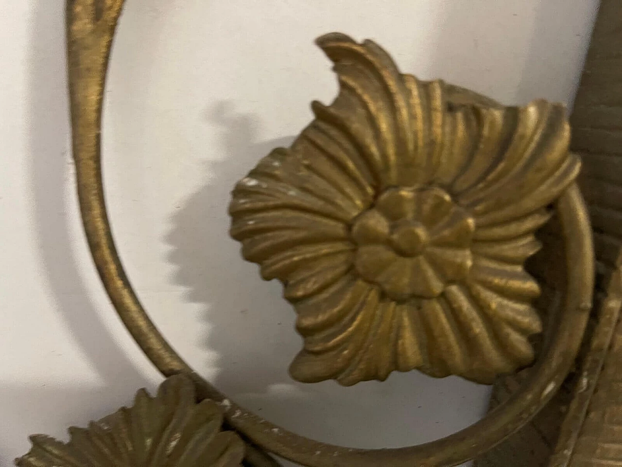 Specchio dorato con tavolino in marmo, anni 40 1312221
