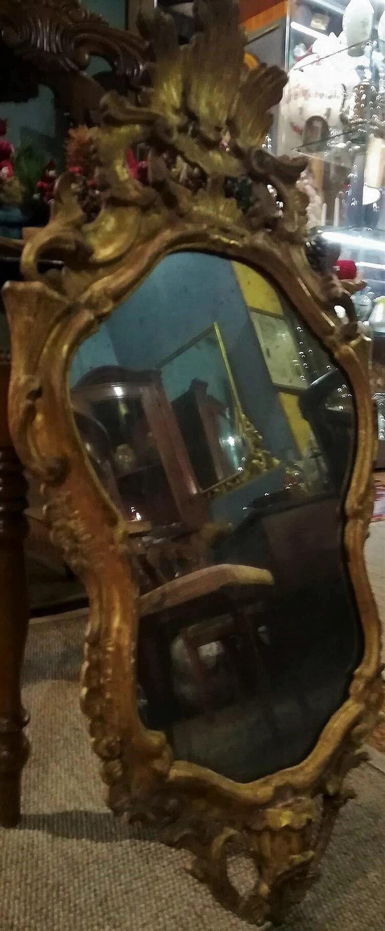 Coppia di specchiere in legno dorato, fine '800 1312229
