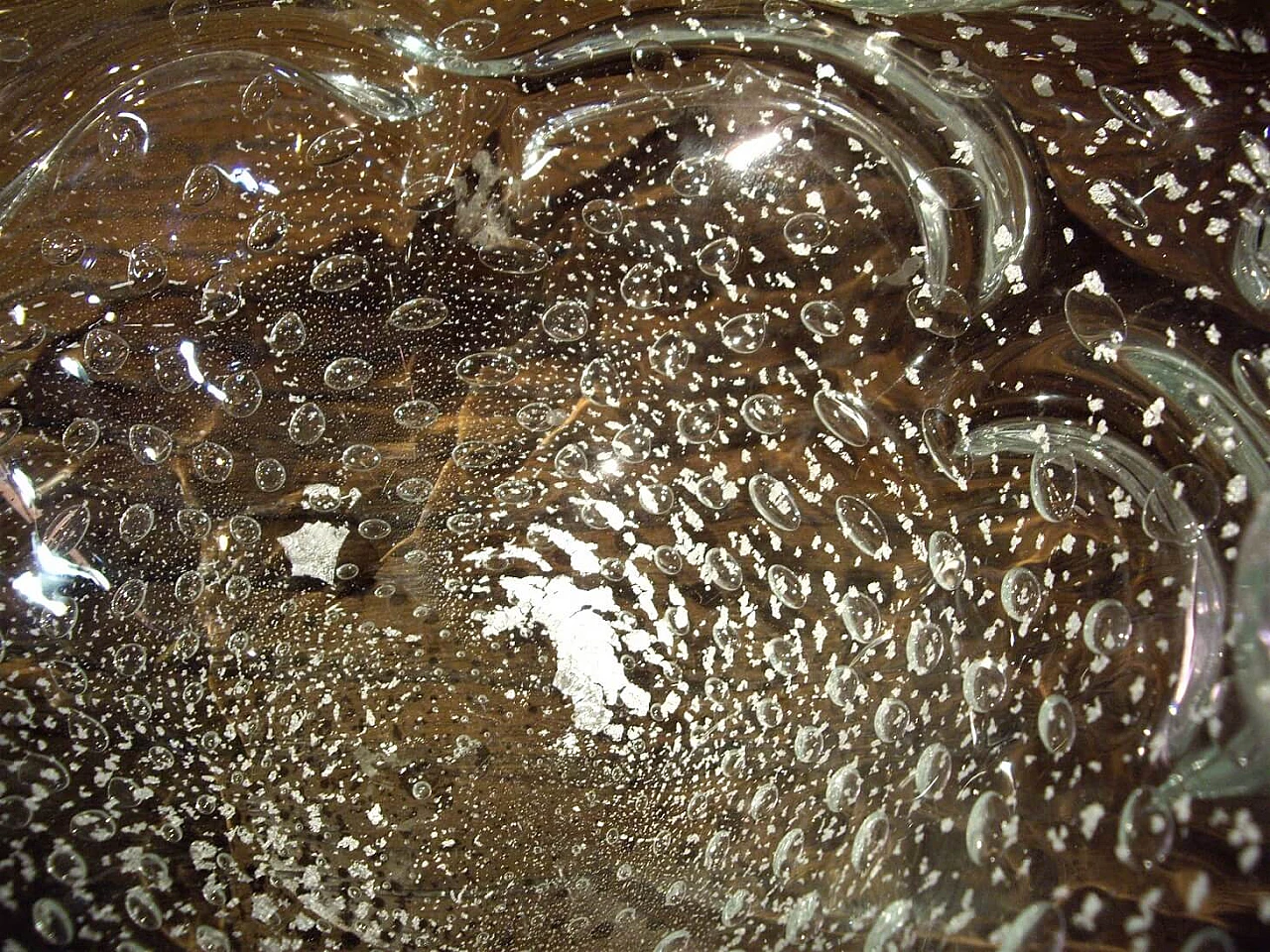 Ciotola in vetro di Murano con pagliuzze argentate 1312231