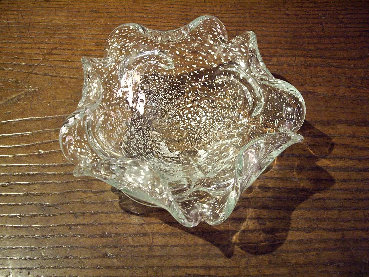 Murano glass bowl with silver straws 1312232