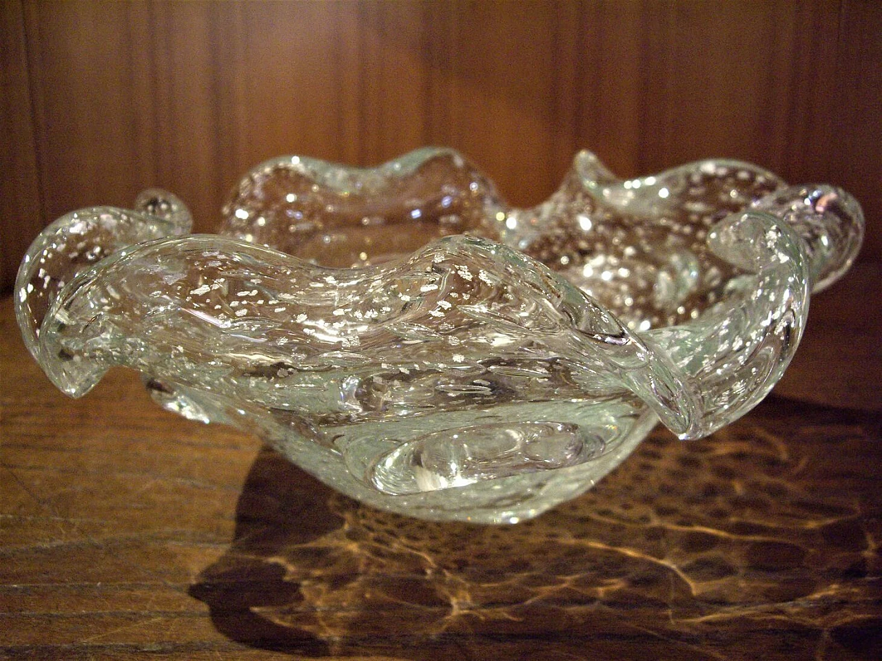 Murano glass bowl with silver straws 1312234