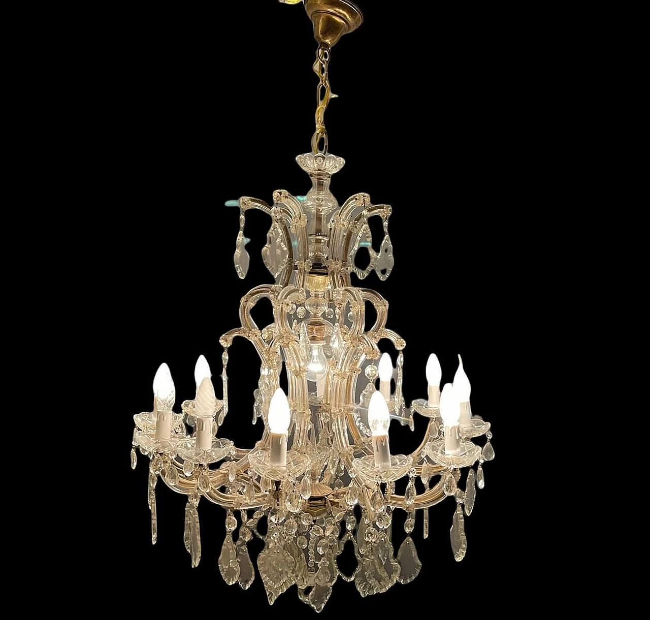 Large Italian Murano crystal chandelier, 50s 1312253
