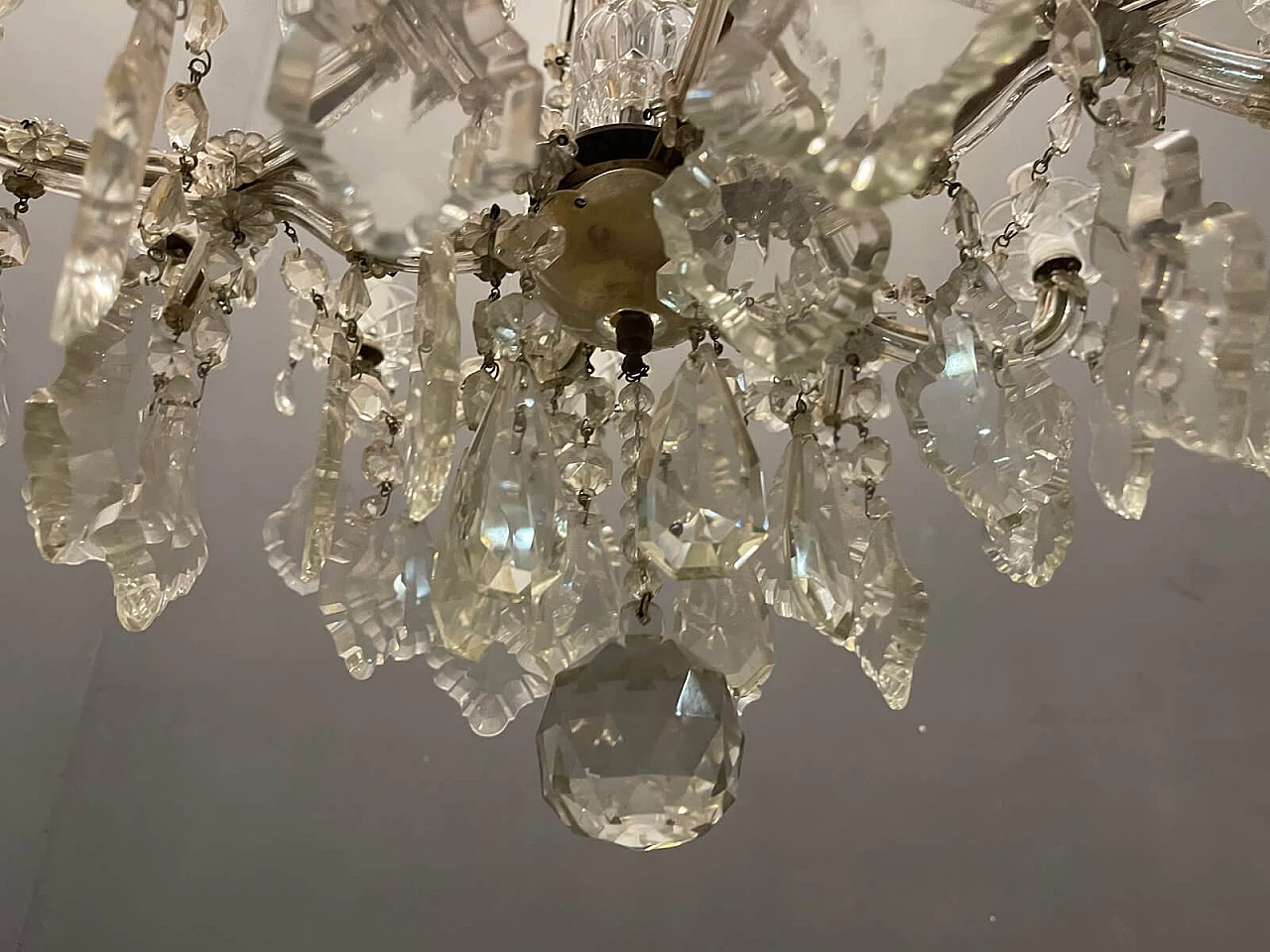 Large Italian Murano crystal chandelier, 50s 1312256