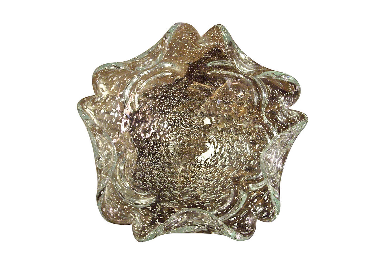 Murano glass bowl with silver straws 1312261