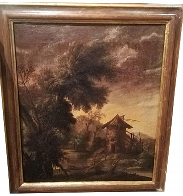 Italian Landscape with Mill, oil on canvas, mid-17th century