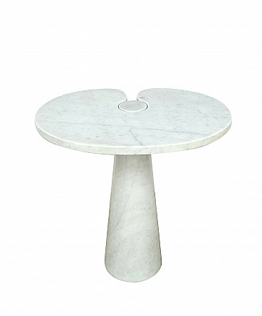 Tavolino Eros in marmo di Carrara di Angelo Mangiarotti per Skipper, anni '70