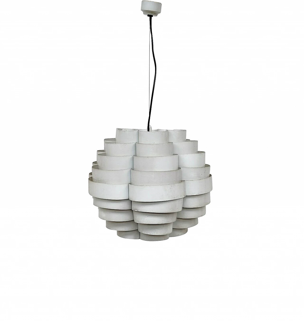 Pendant lamp Tornado in lacquered metal sheets by Elio Martinelli for Martinelli Luce, 70s 1312426