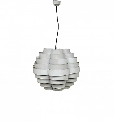 Pendant lamp Tornado in lacquered metal sheets by Elio Martinelli for Martinelli Luce, 70s