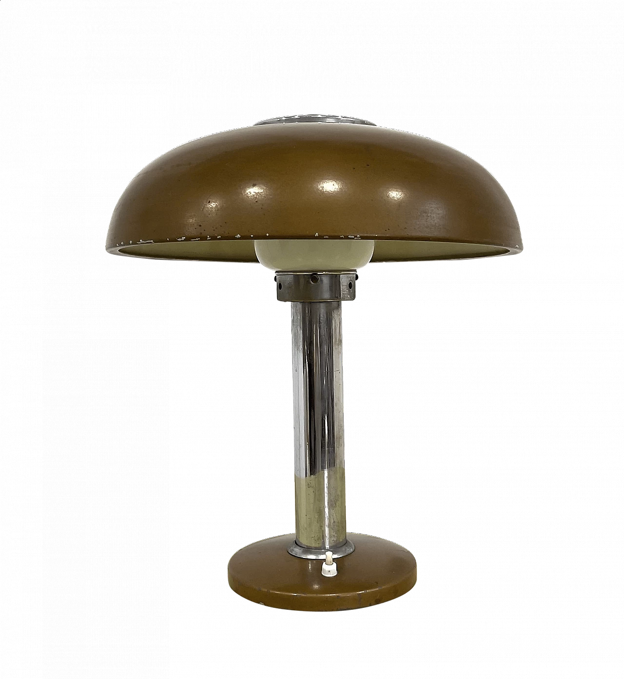 Lampada da tavolo in metallo cromato, alluminio e vetro di Gio Ponti per Ugo Pollice, anni '50 1312430