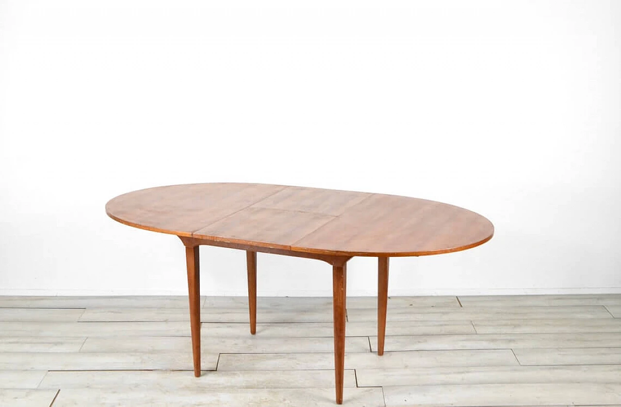 Oval extending table in teak, 60s 1312447