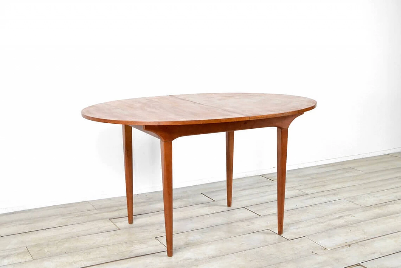 Oval extending table in teak, 60s 1312451