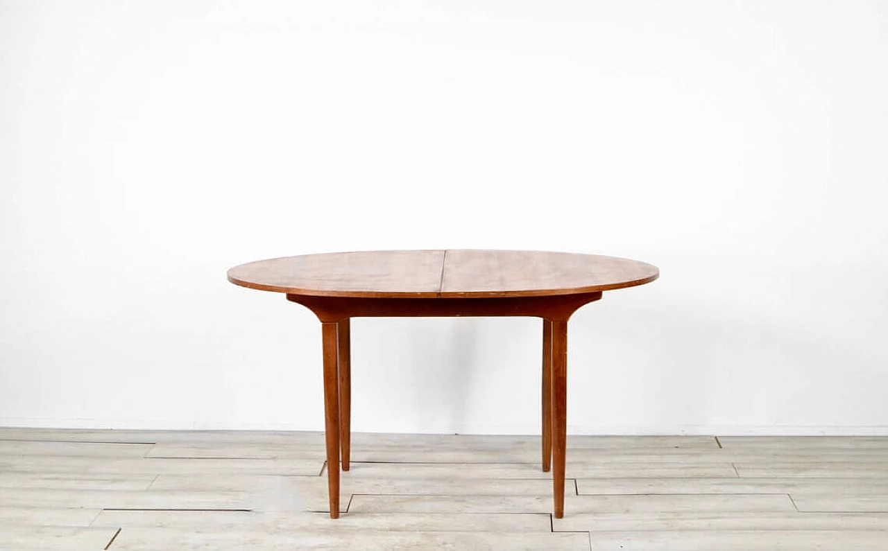 Oval extending table in teak, 60s 1312452