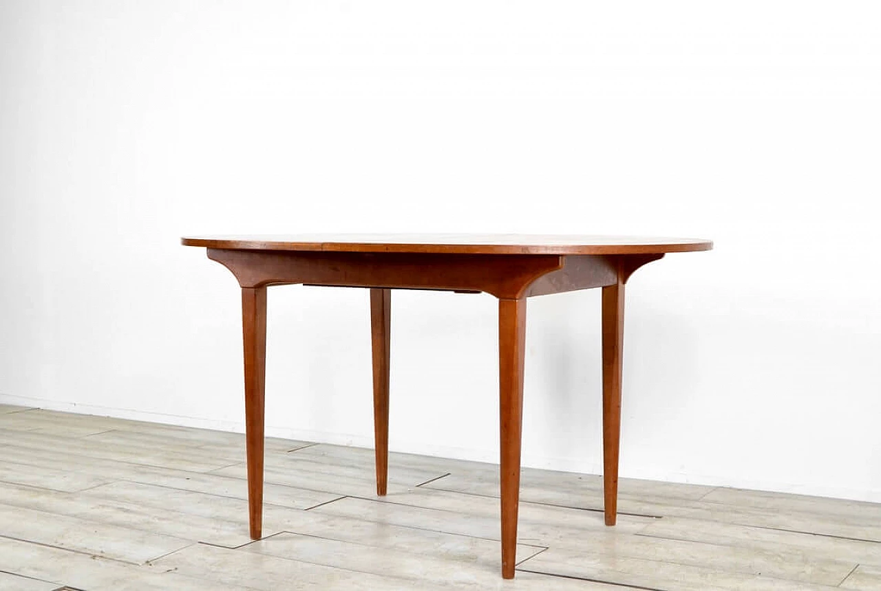 Oval extending table in teak, 60s 1312454