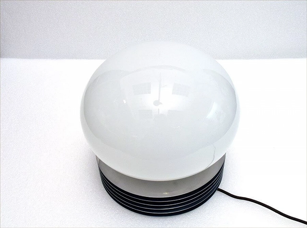 Table lamp in steel and blown glass by Tronconi, 70s 1312485