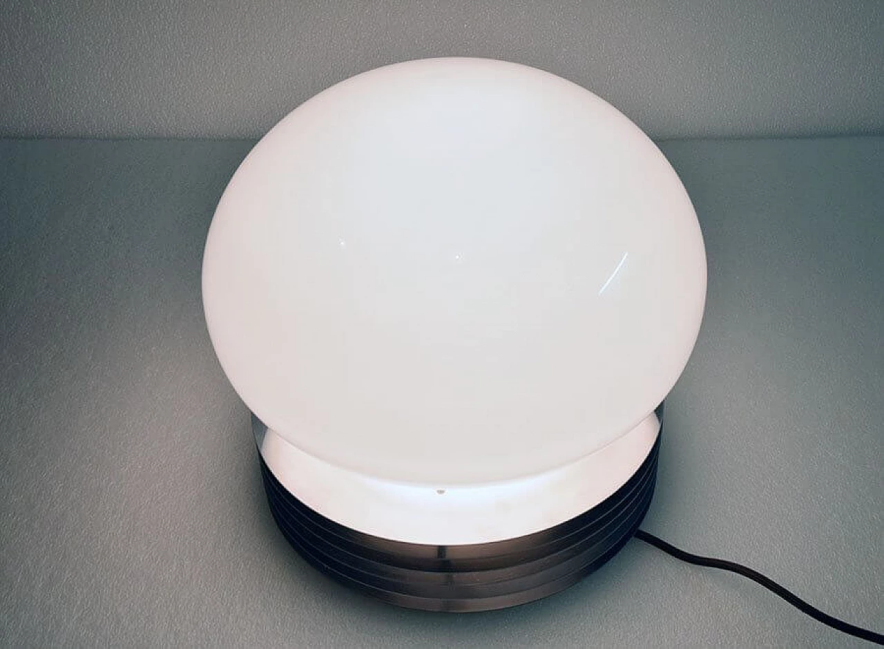 Table lamp in steel and blown glass by Tronconi, 70s 1312486