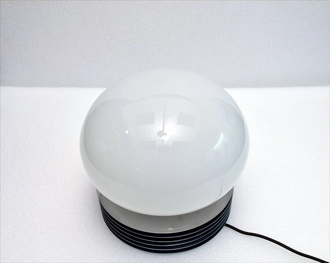 Table lamp in steel and blown glass by Tronconi, 70s 1312488