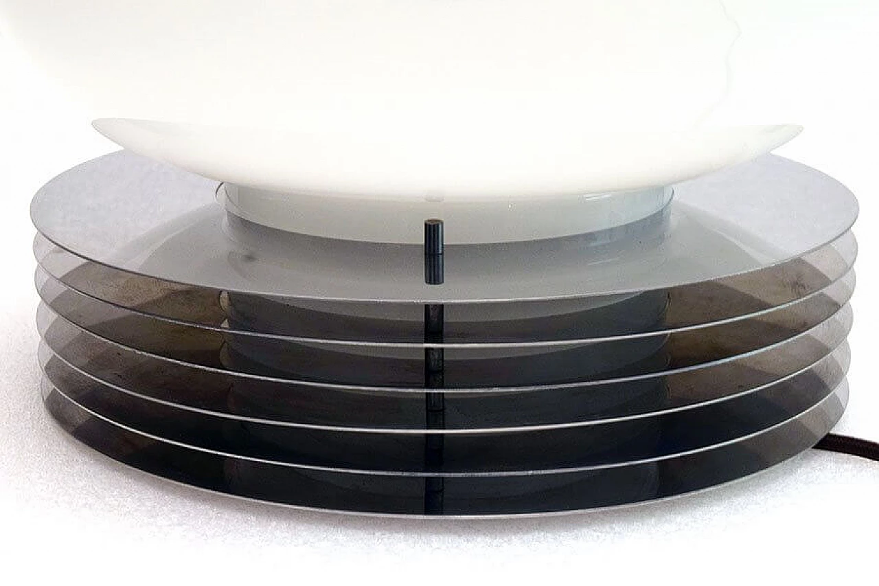 Table lamp in steel and blown glass by Tronconi, 70s 1312489