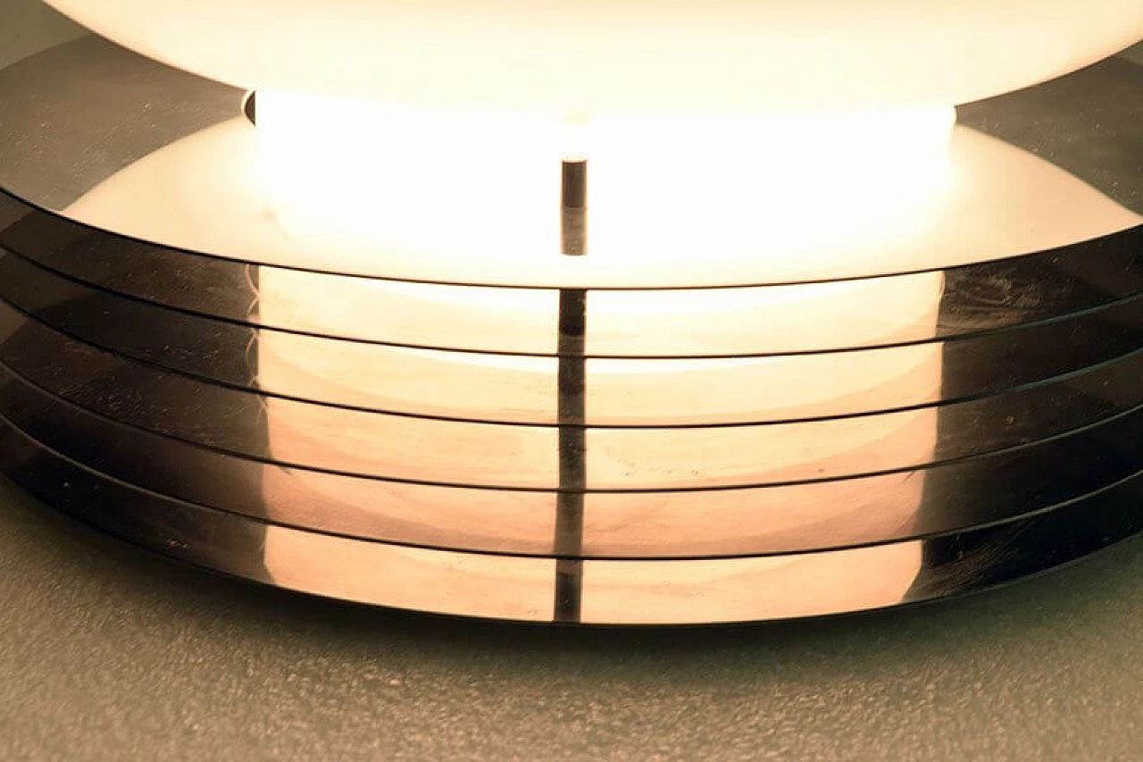 Table lamp in steel and blown glass by Tronconi, 70s 1312490