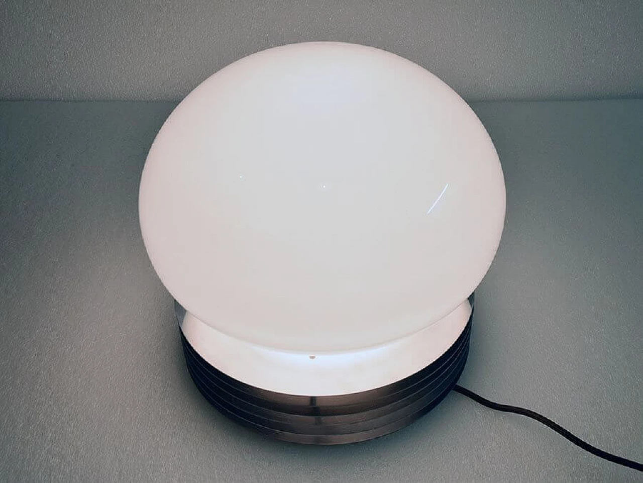 Table lamp in steel and blown glass by Tronconi, 70s 1312491