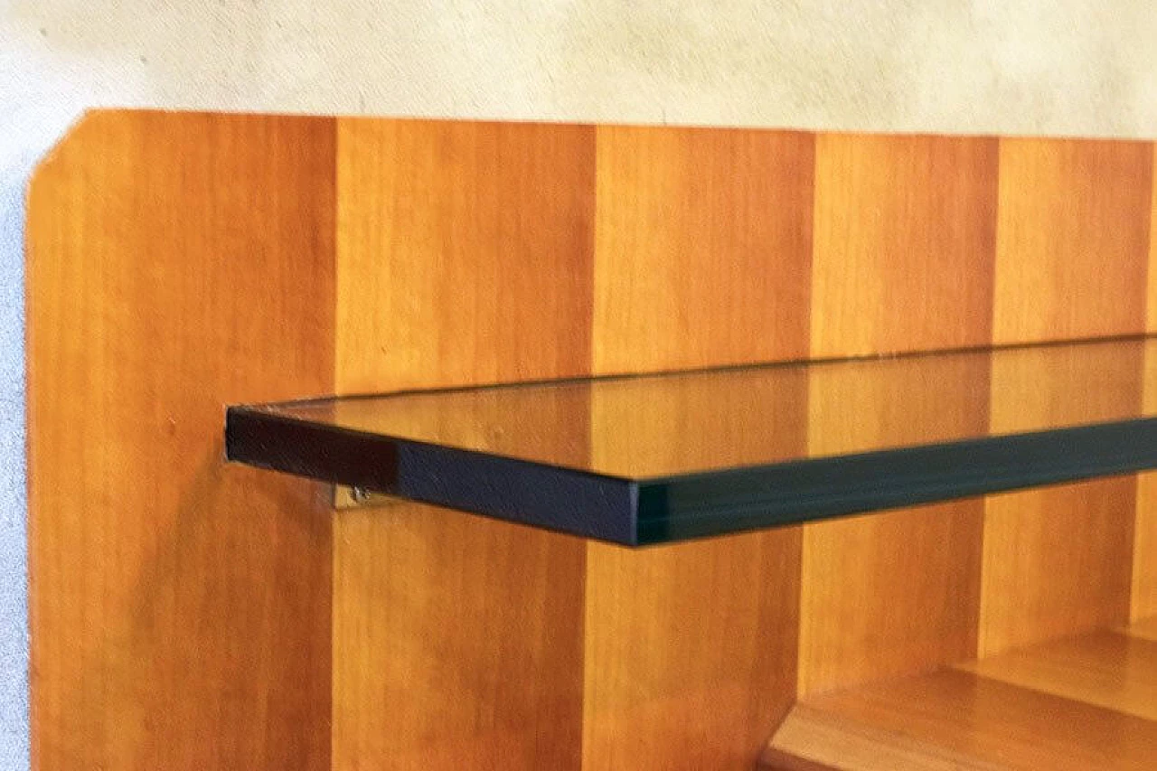 Suspended console table in wood and crystal shelf by La Permanente Mobili Cantù, 50s 1312510
