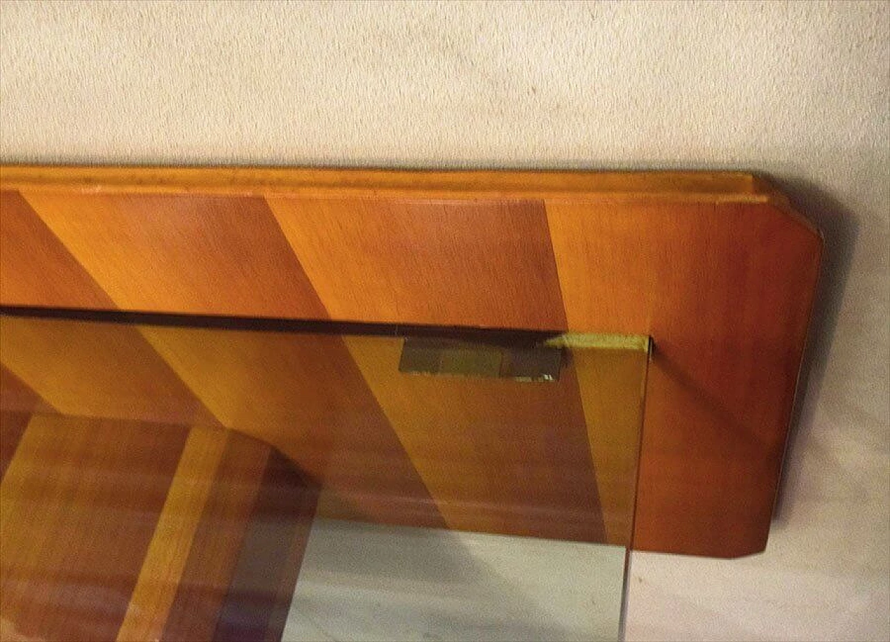 Suspended console table in wood and crystal shelf by La Permanente Mobili Cantù, 50s 1312514