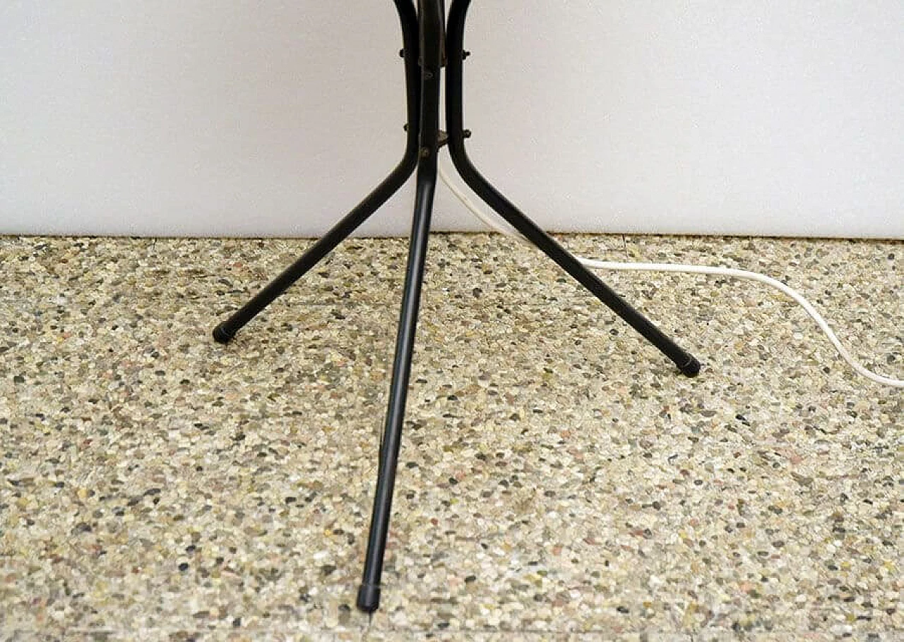 Floor lamp in ceramic, painted metal, brass and glass top, 50s 1312627