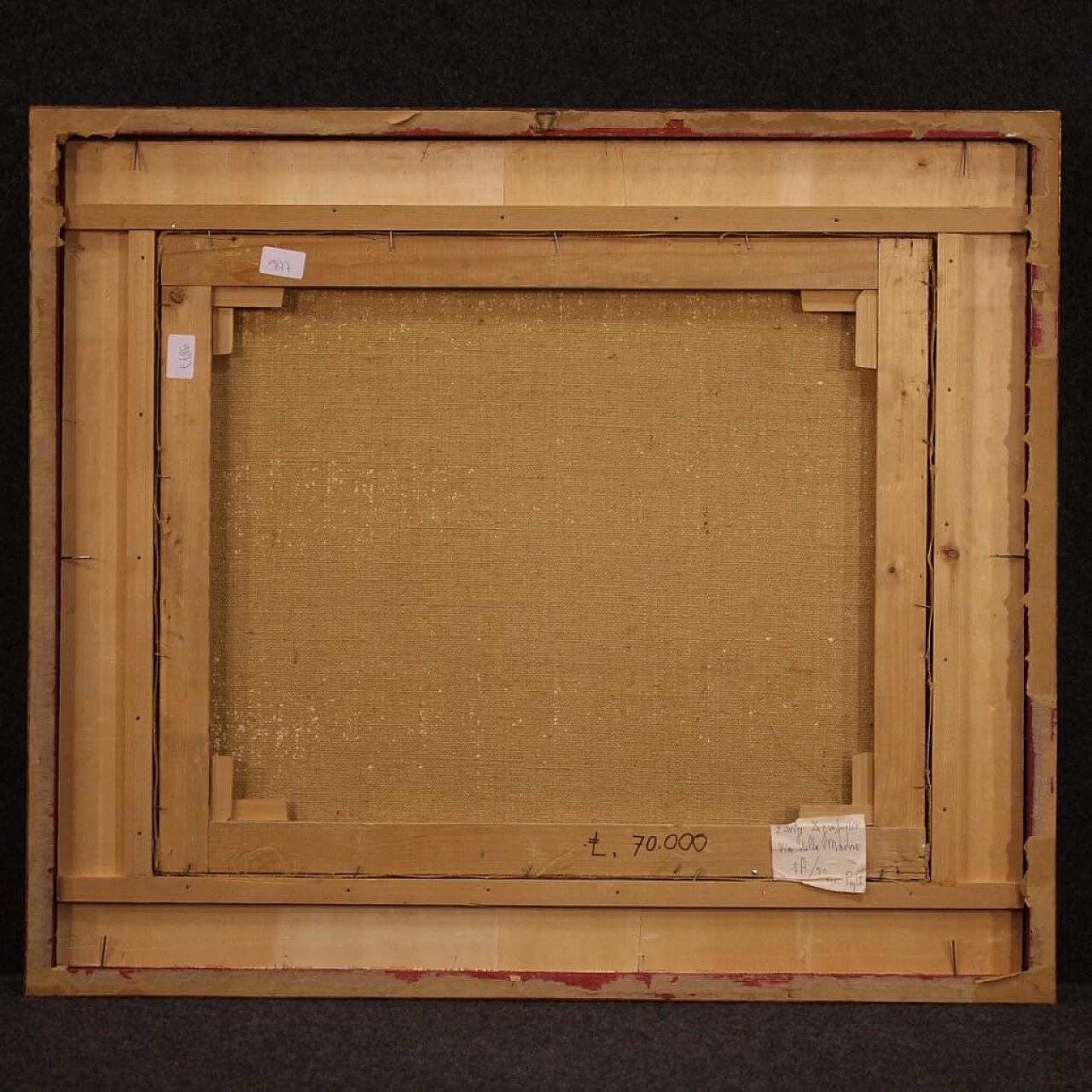 Paesaggio di campagna in stile impressionista, dipinto italiano olio su tela 1312669