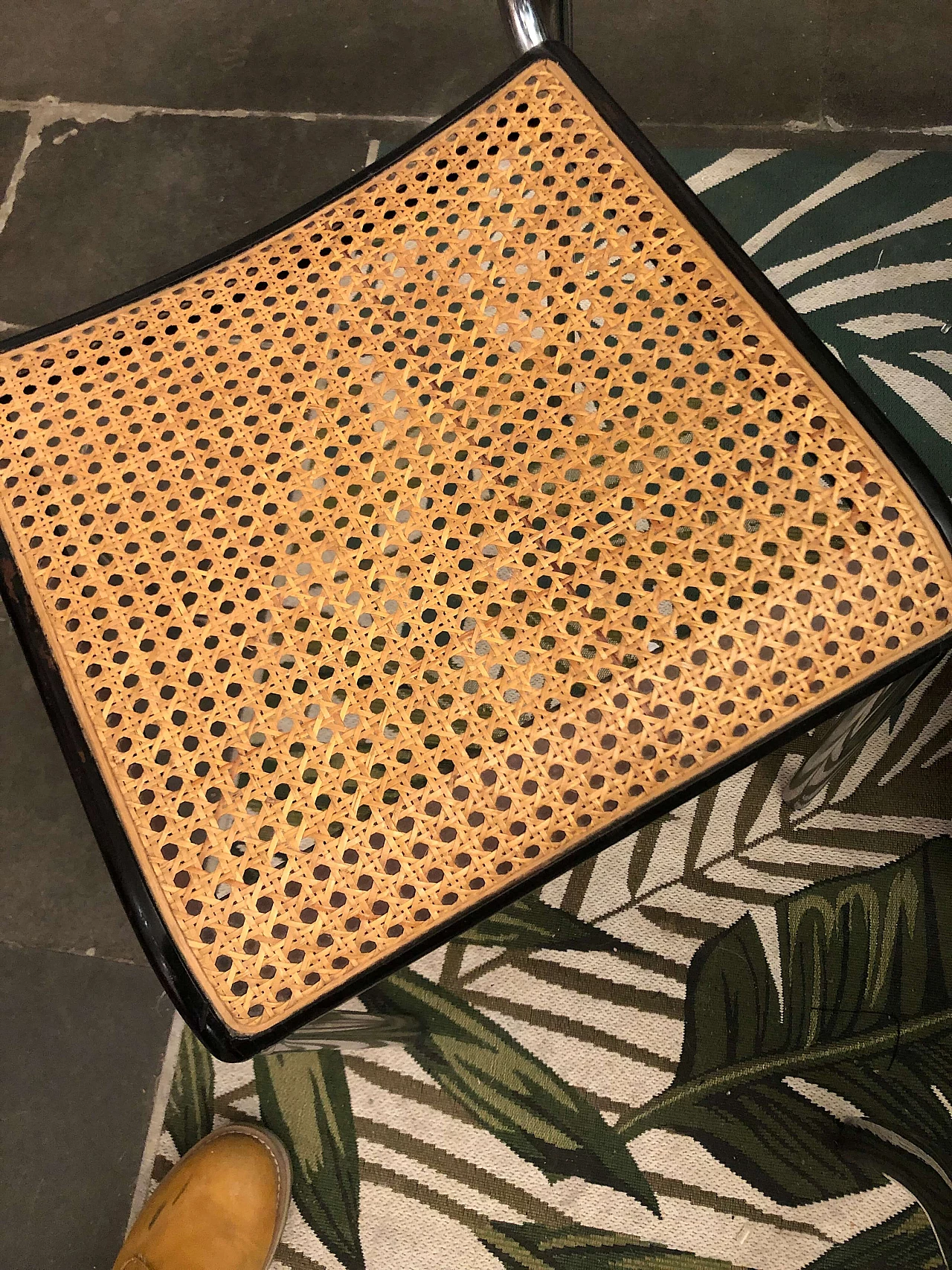 4 Sedie con seduta in paglia nello stile di Willy Rizzo, anni '70 1312688