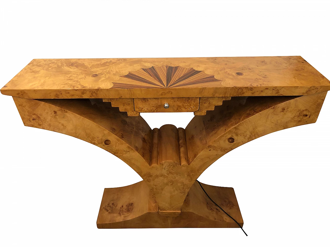 Art Deco console table in birch briar and rosewood, 1930s 1312692