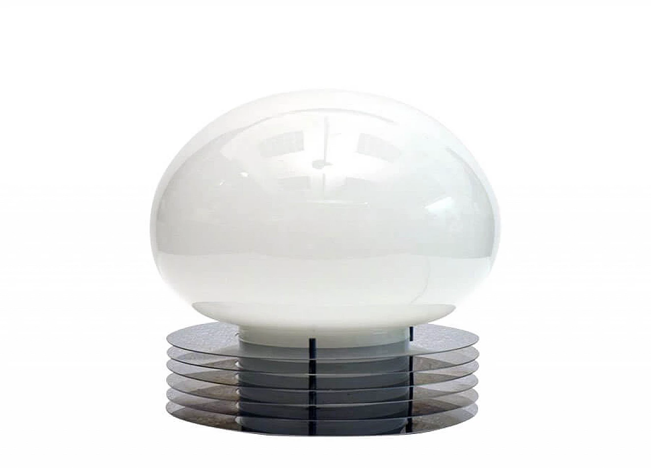 Table lamp in steel and blown glass by Tronconi, 70s 1312713
