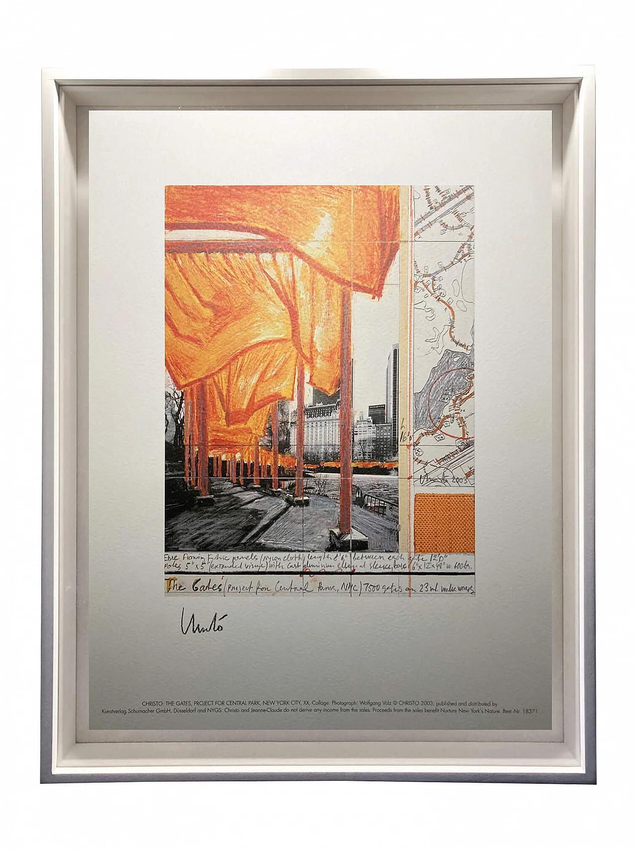 Litografia Collage di Christo, The Gates XX, 2003, N.18371, firmata a mano 1315173