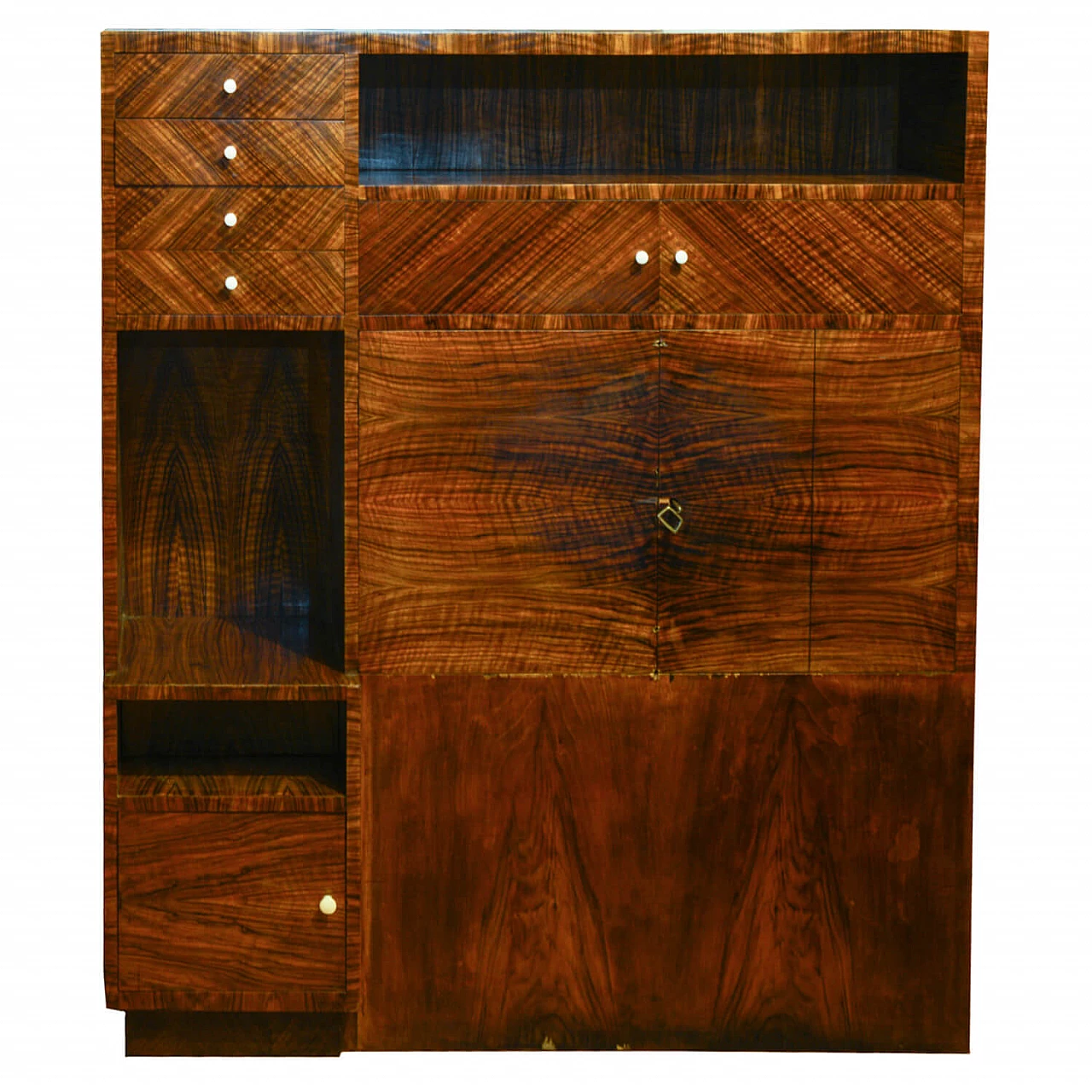 Art Deco sideboard in rosewood, maple and bakelite, 30s 1322738