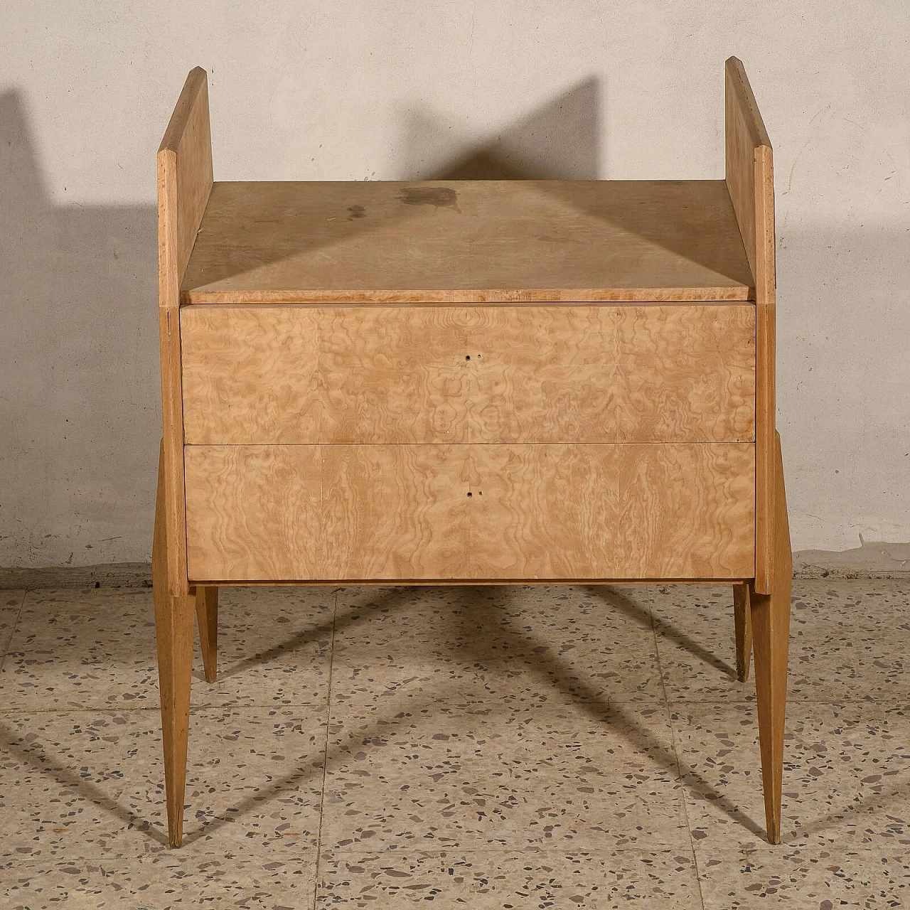Side table in wood with double drawer, 50s 1322761