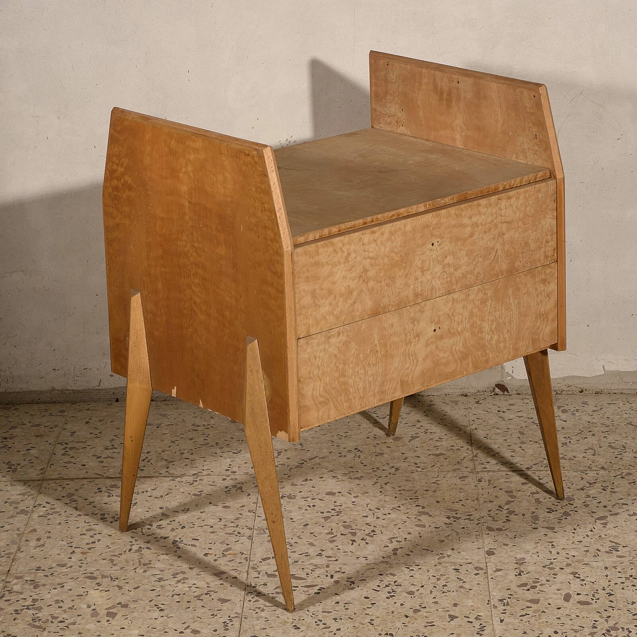 Side table in wood with double drawer, 50s 1322762