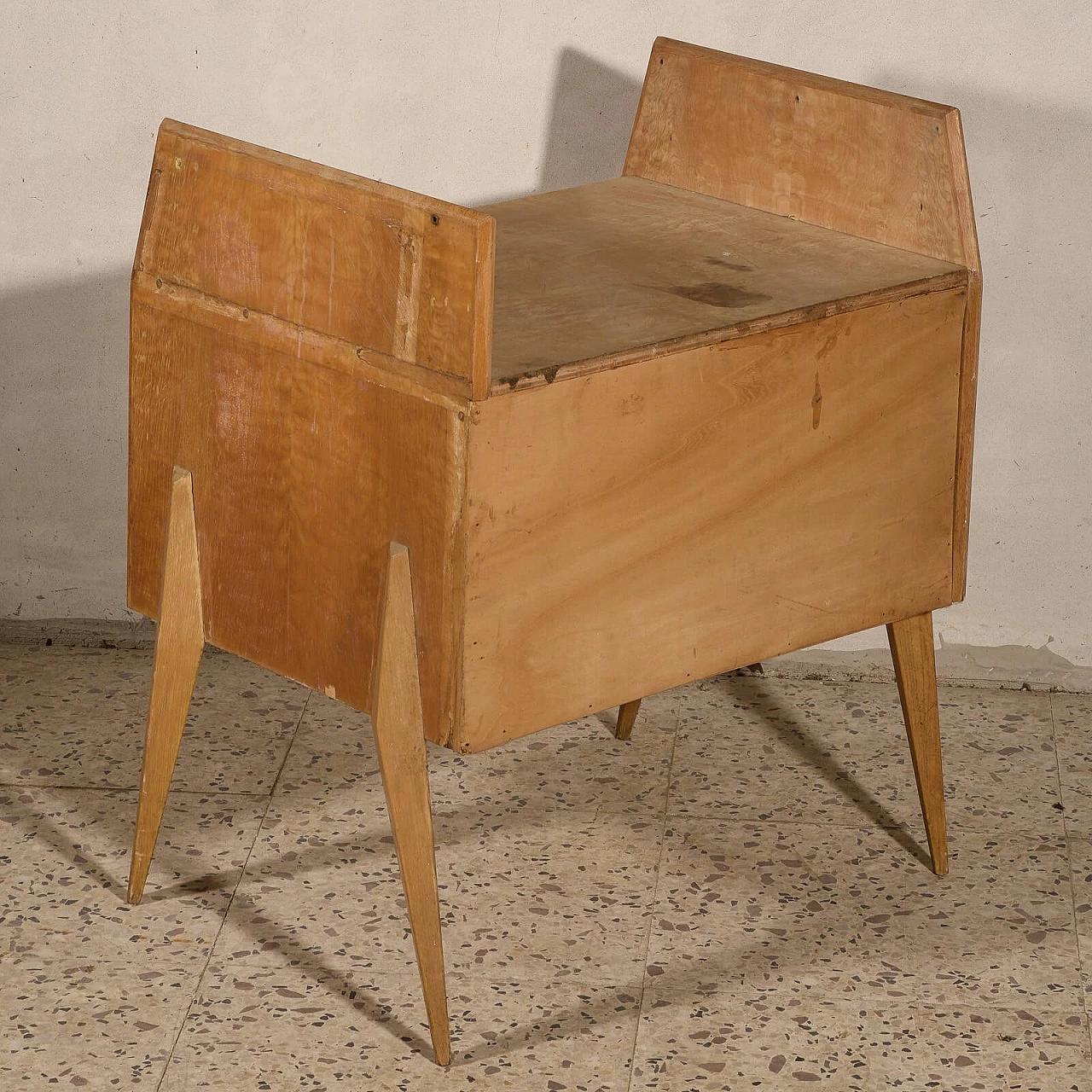 Side table in wood with double drawer, 50s 1322764