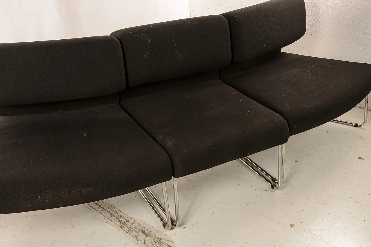 Sofa with 3 elements in fabric and chromed steel, 60s 1322808