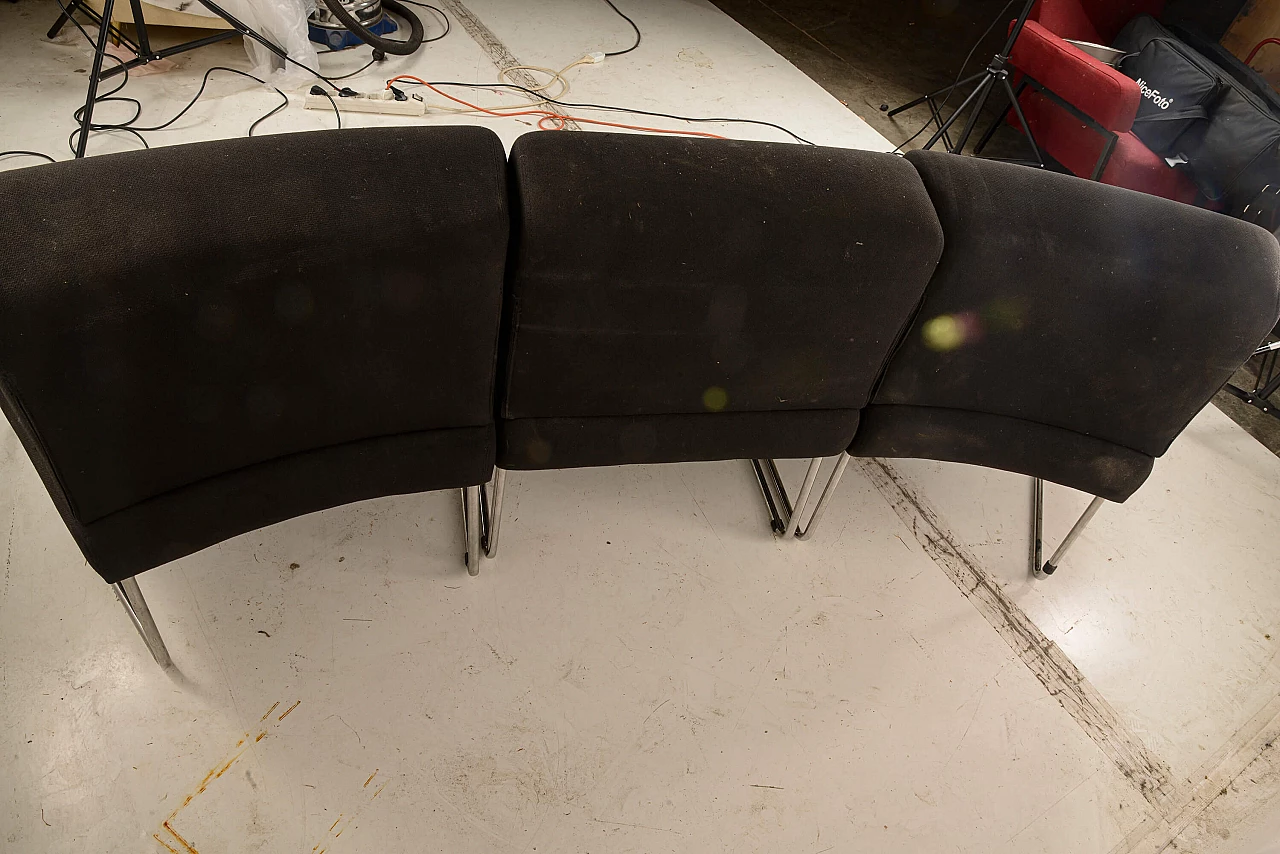 Sofa with 3 elements in fabric and chromed steel, 60s 1322812