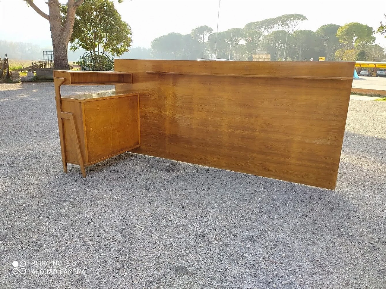 Letto singolo con sponda laterale e mensola porta oggetti, anni '50 1322816