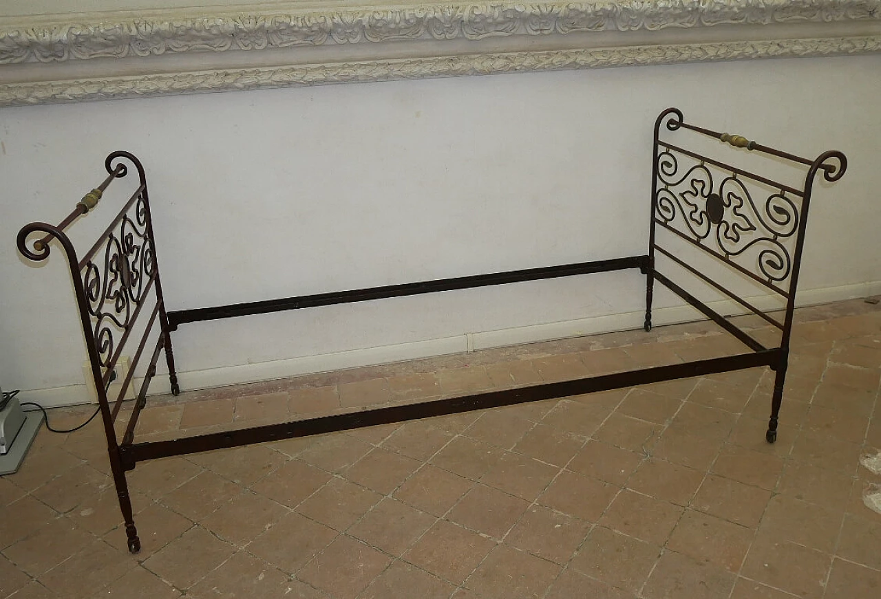 Antique single bed in wrought iron, 19th century 1322829
