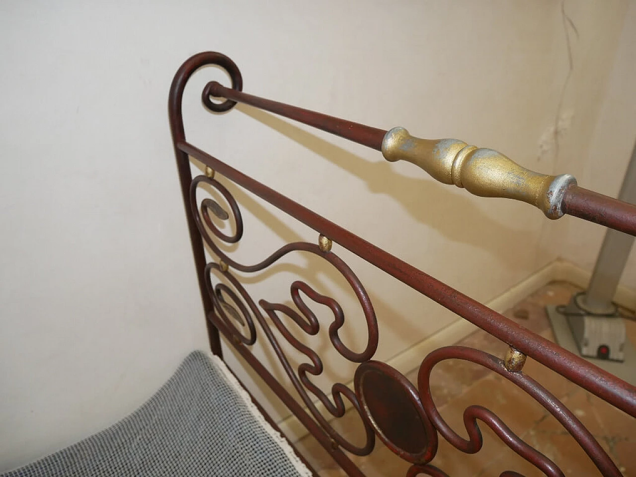 Antique single bed in wrought iron, 19th century 1322835