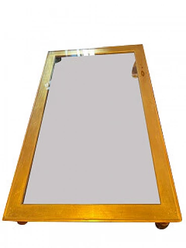 Tavolo da salotto in vetro in stile Liberty, anni '80